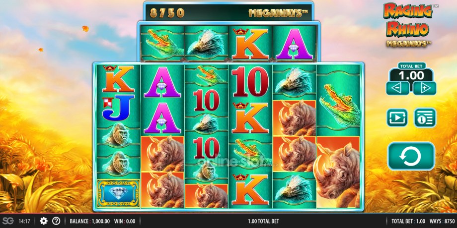 raging rhino megaways slot base game
