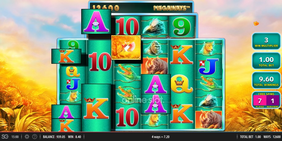 raging rhino megaways slot free spins feature