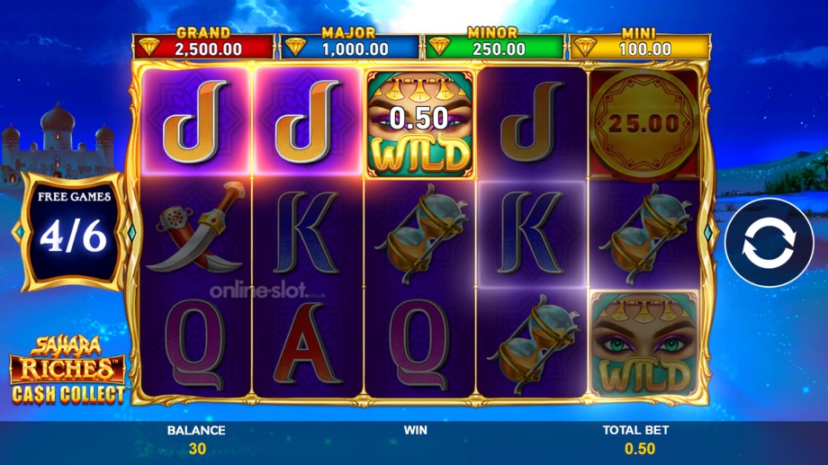 sahara riches cash collect slot free games feature