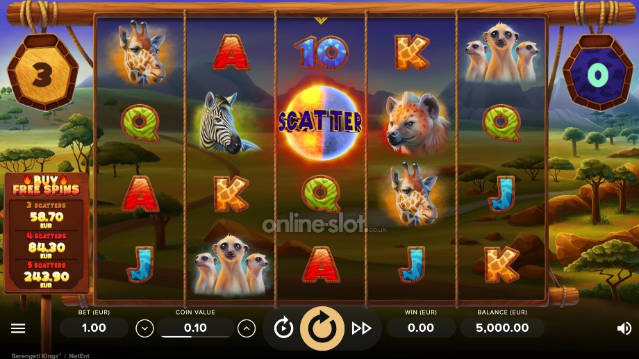serengeti kings slot base game