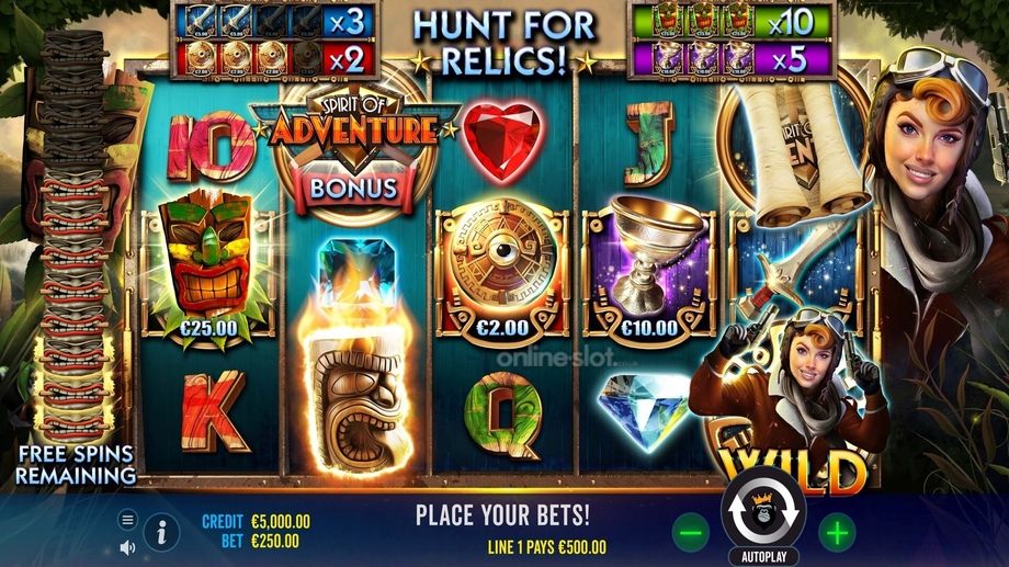 spirit of adventure slot free spins feature