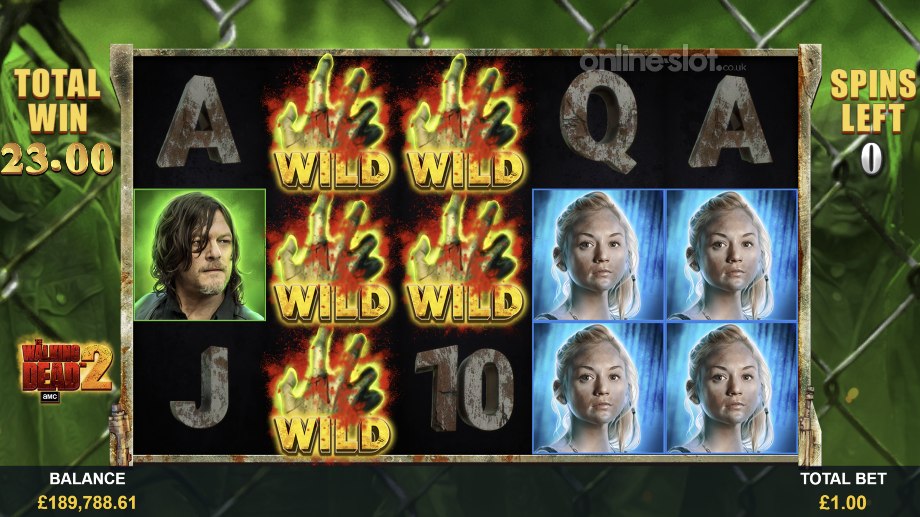the walking dead 2 slot sticky wilds free games feature