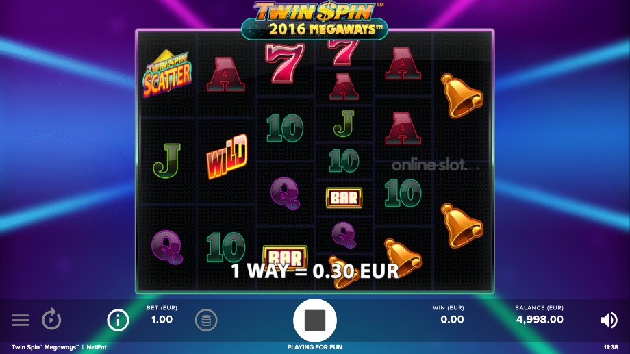 twin spin megaways slot base game