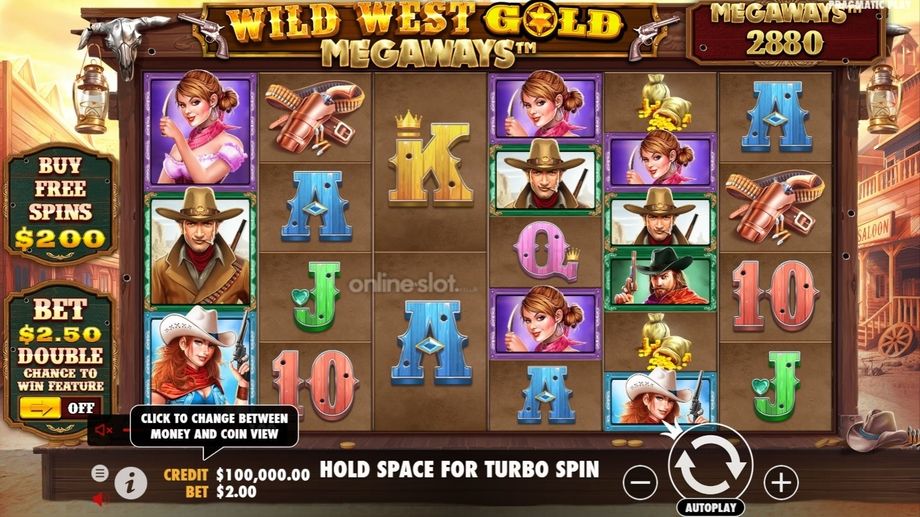 wild west gold megaways slot base game