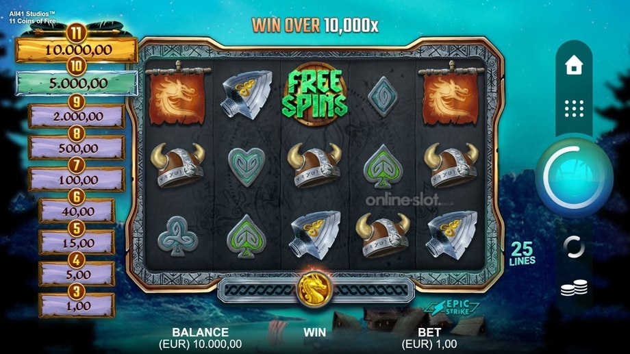 11 coins of fire slot base game