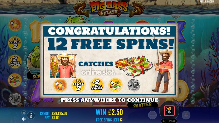 big bass splash slot free spins feature