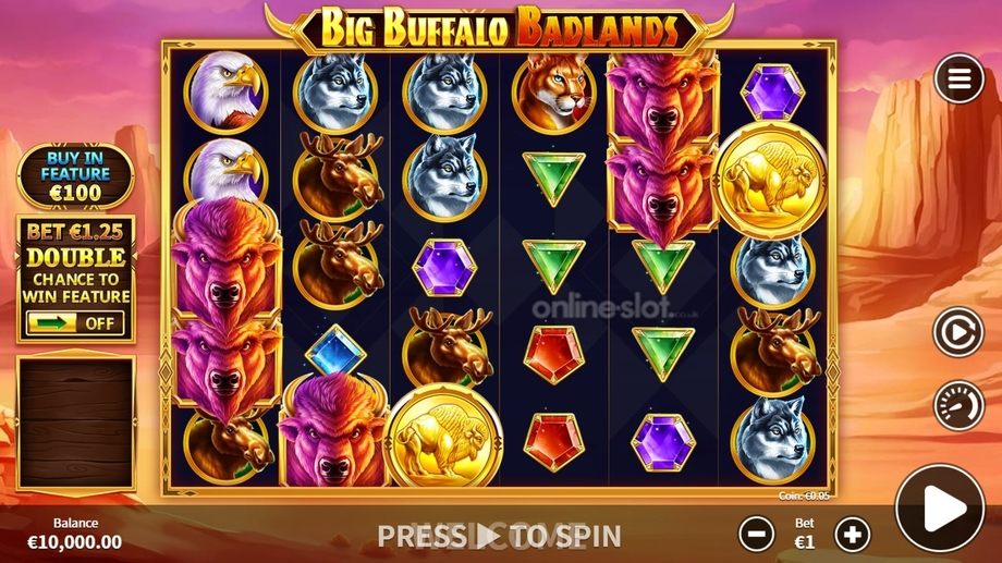 big buffalo badlands slot base game