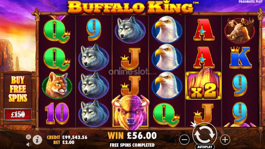 buffalo king slot base game
