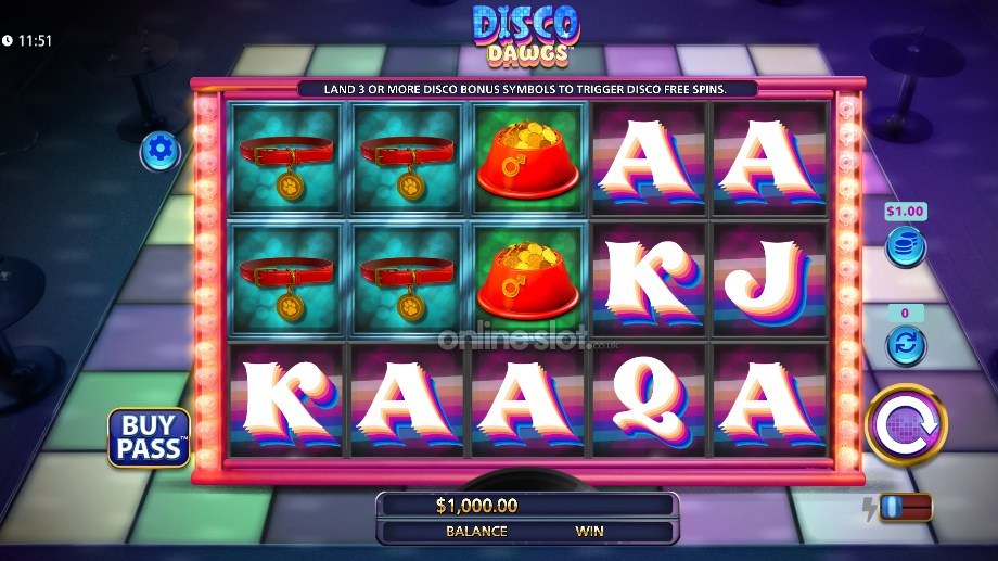 disco dawgs slot base game