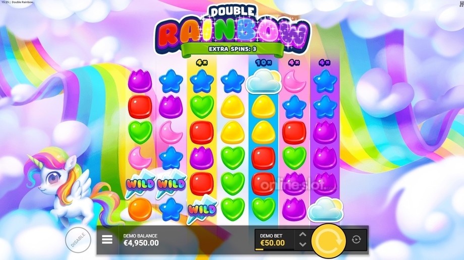 double rainbow slot rainbow spins feature