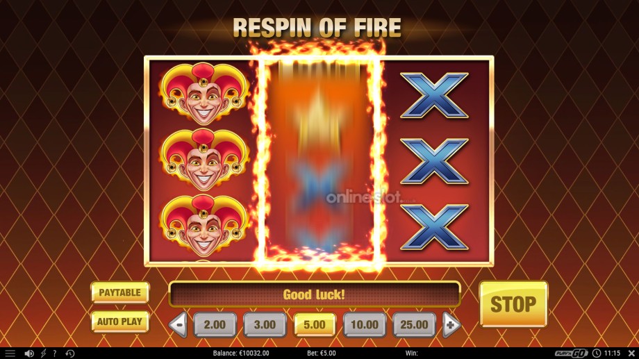 fire joker slot respin of fire feature