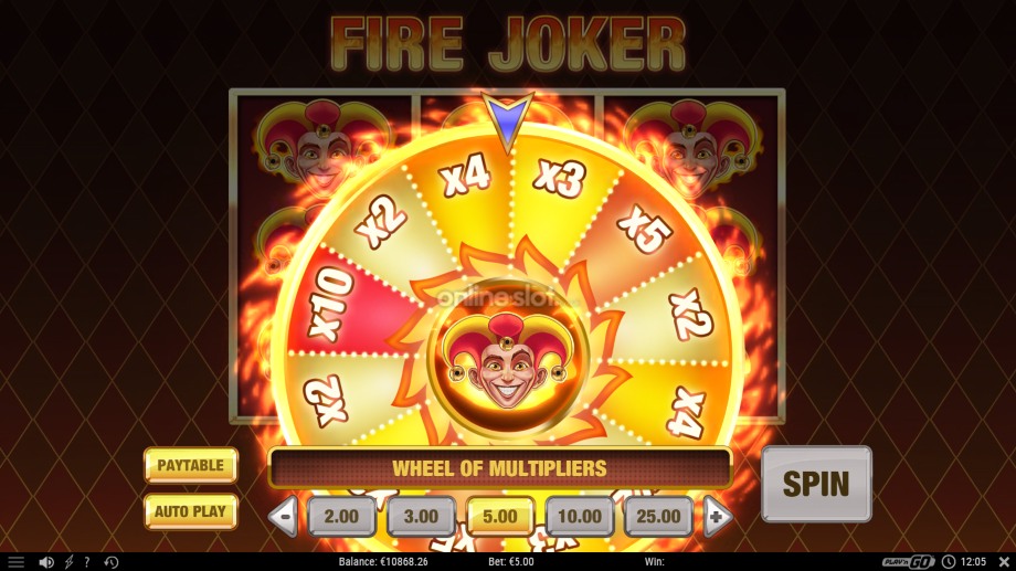 fire joker slot wheel of multipliers feature
