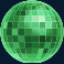 funk master slot green disco ball symbol