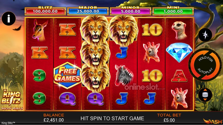 king blitz slot base game