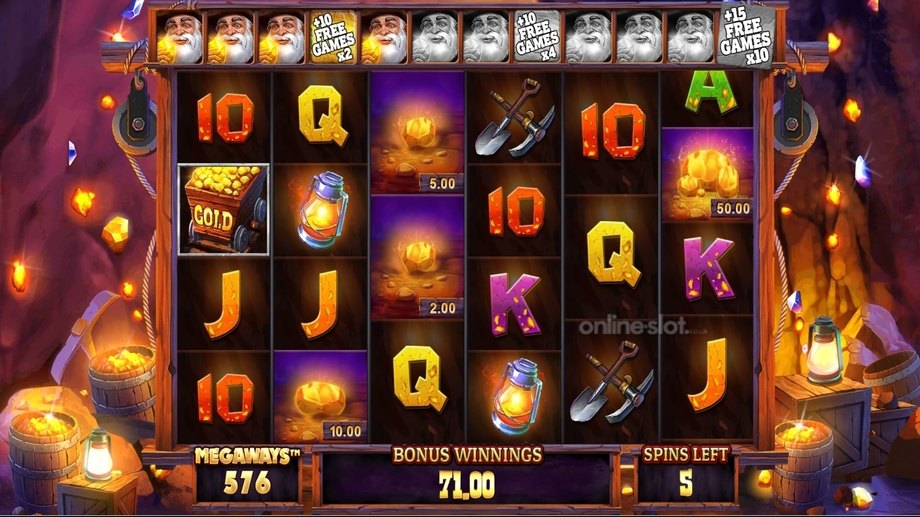 lucky nuggets megaways slot free spins feature