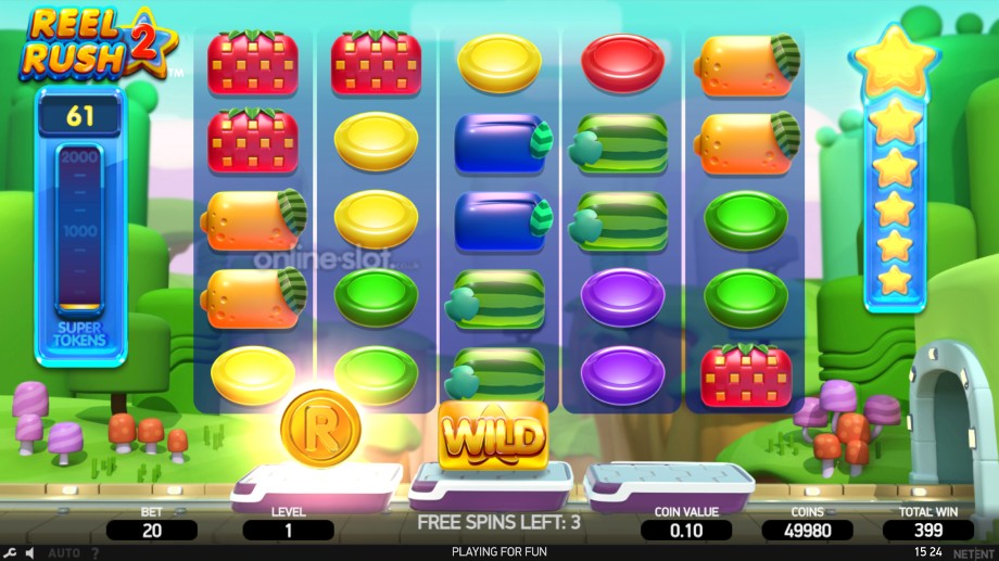 reel rush 2 slot free spins feature