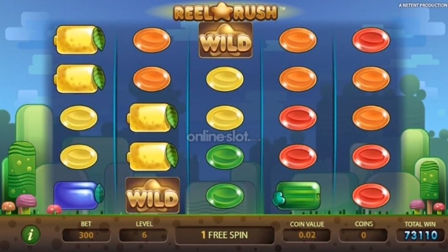 reel rush slot free spins feature