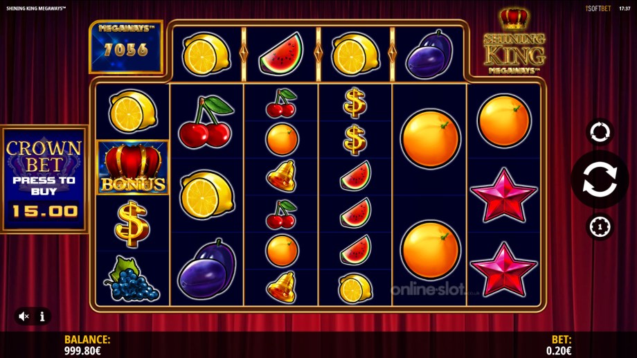 shining king megaways slot base game