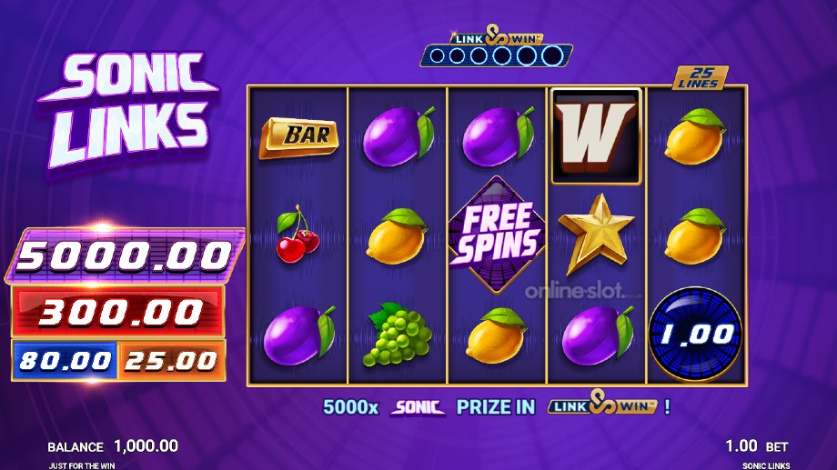 sonic links slot base game