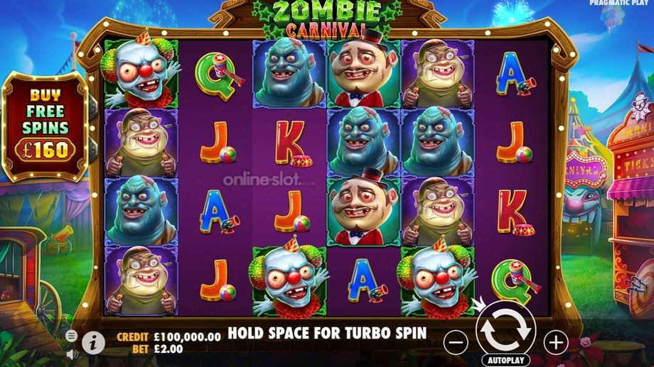 zombie carnival slot base game