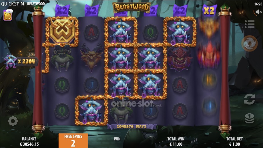 beastwood slot free spins feature