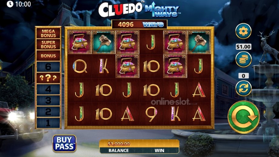 cluedo mighty ways slot base game