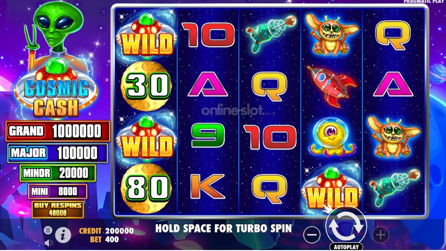 cosmic cash slot base game