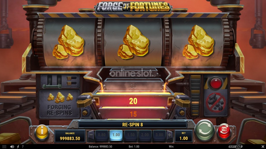 forge of fortunes slot forging re spins feature