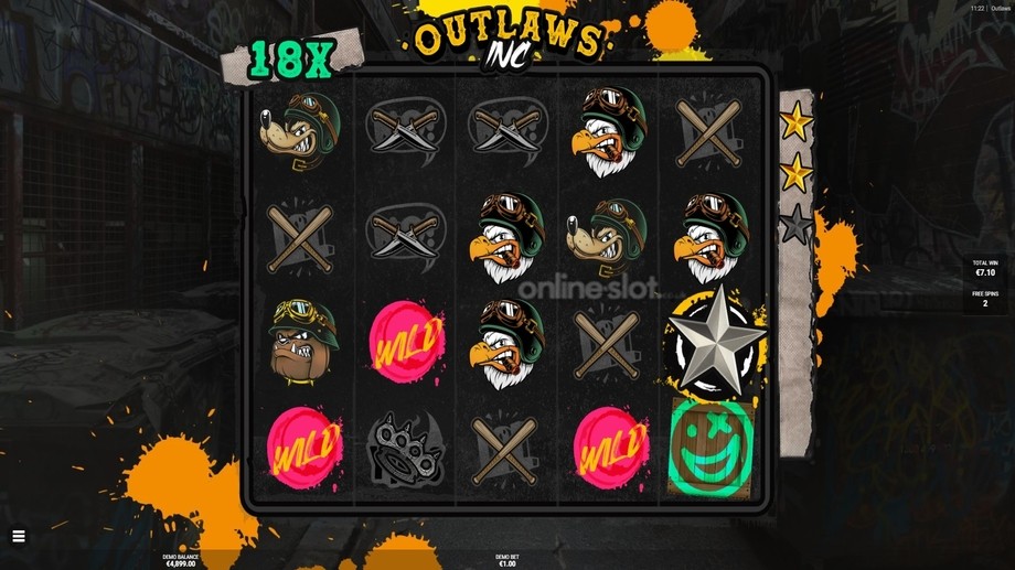 outlaws inc slot free spins bonus game