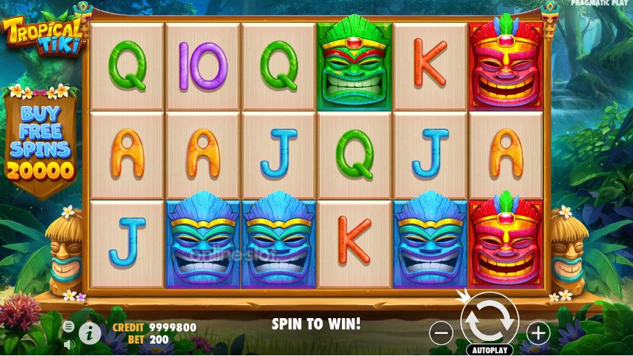 tropical tiki slot base game