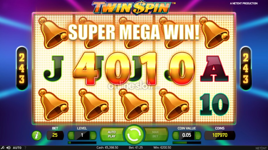 twin spin slot twin reel feature