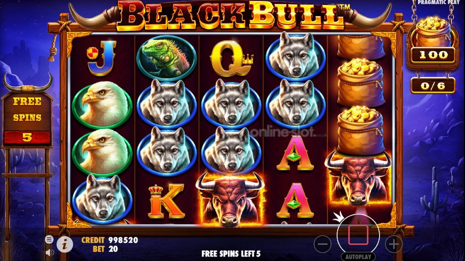 black bull slot free spins feature