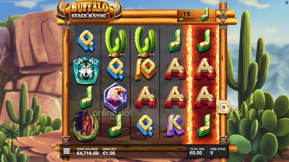 buffalo stack n sync slot free spins feature