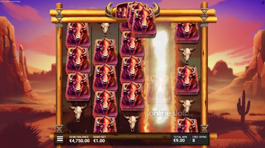 buffalo stack n sync slot stampede spins feature