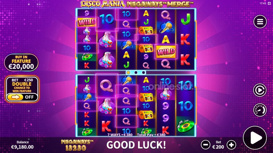 disco mania megaways merge slot base game