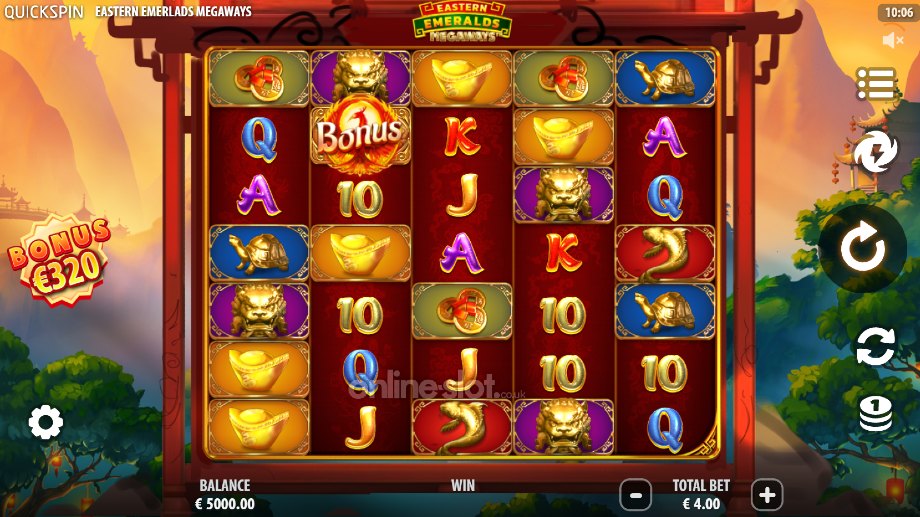 eastern emeralds megaways slot base game