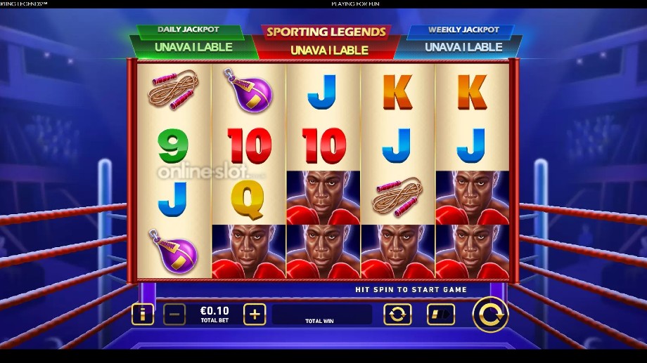 frank bruno sporting legends slot base game