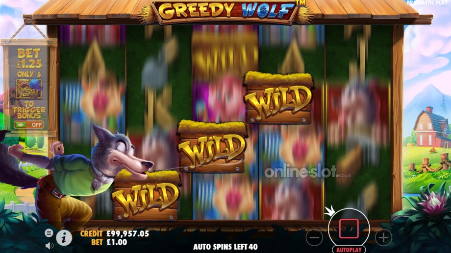 greedy wolf slot 3 little pigs wilds and respins feature