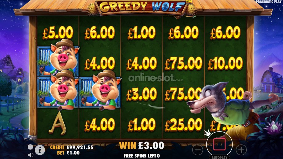 greedy wolf slot free spins feature