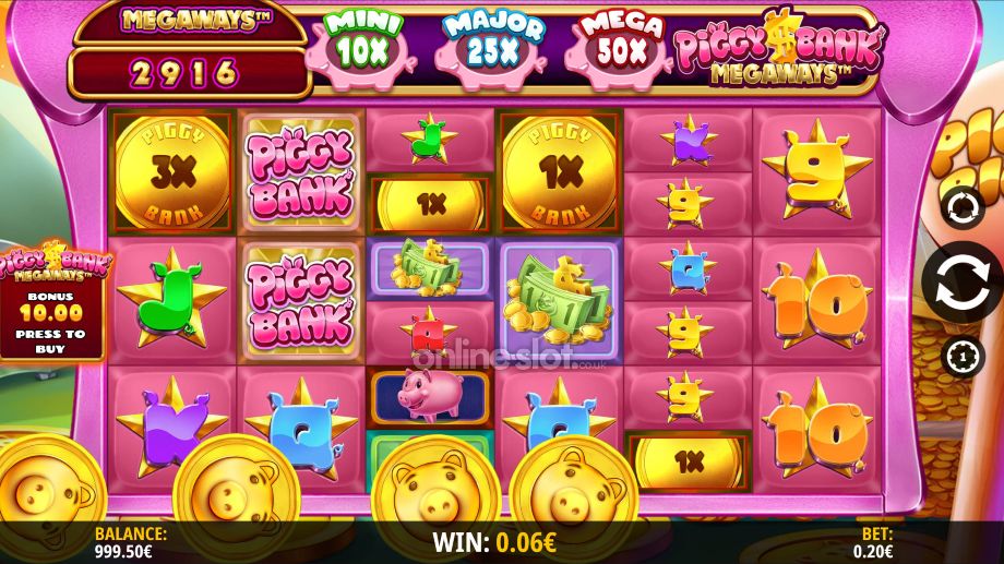 piggy bank megaways slot base game