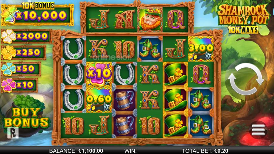 shamrock money pot 10k ways slot base game