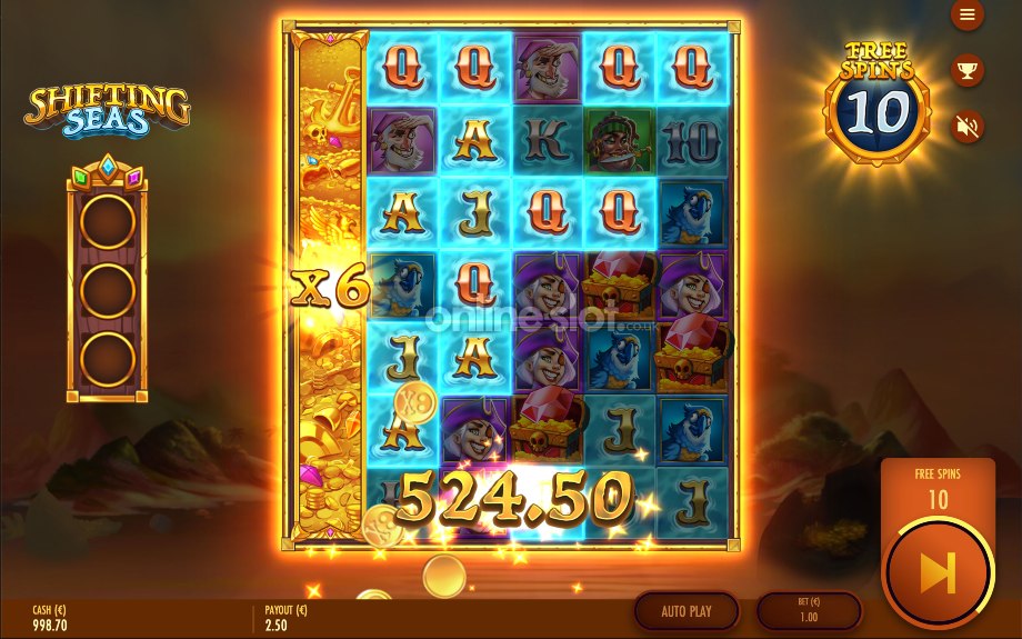 shifting seas slot free spins bonus feature