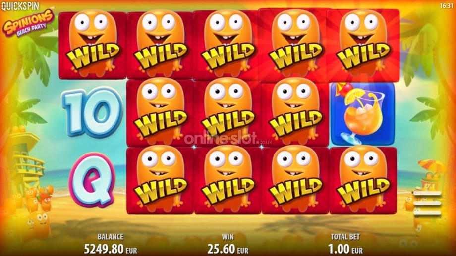 spinions beach party slot spinions sticky wild respin feature