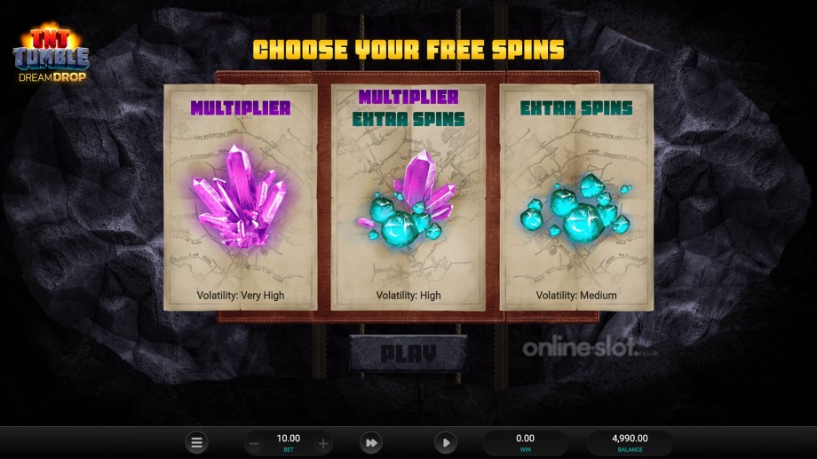 tnt tumble dream drop slot free spins feature