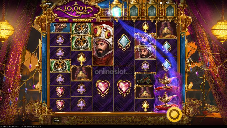 10001 nights megaways slot base game