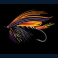 9 bass slot orange and purple fish hook symbol