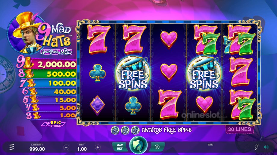 9 mad hats slot base game