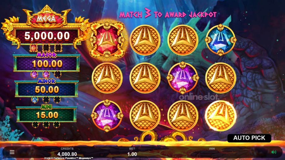 ancient fortunes poseidon megaways slot jackpot pick game feature