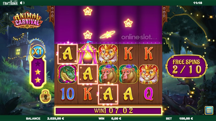 animal carnival slot free spins feature