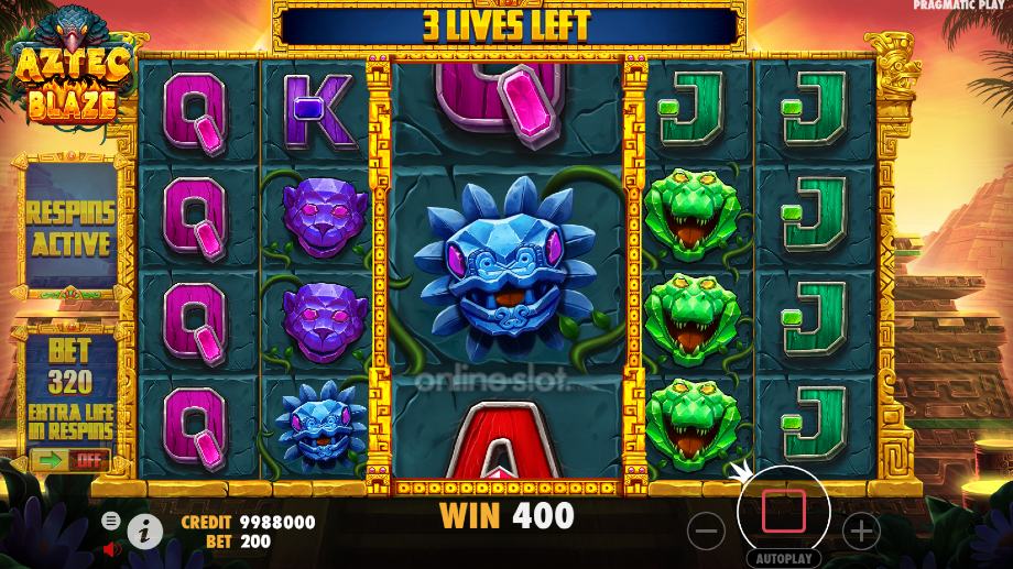 aztec blaze slot free spins feature